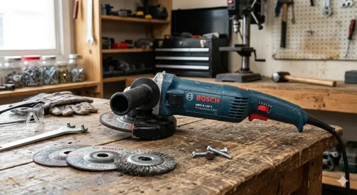 Esmerilhadeira Angular Bosch 220V com Controle de Velocidade + Acessórios (Pouco Uso)