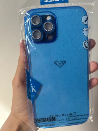 Capinha IPhone 12 Pro Max Azul com Brilho