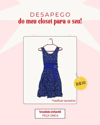 DESAPEGO/BRECHÓ - Vestido Infantil Azul