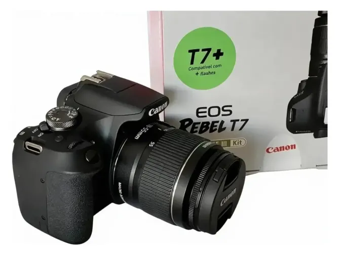 Camera Canon T7+ lente 18-55mm
