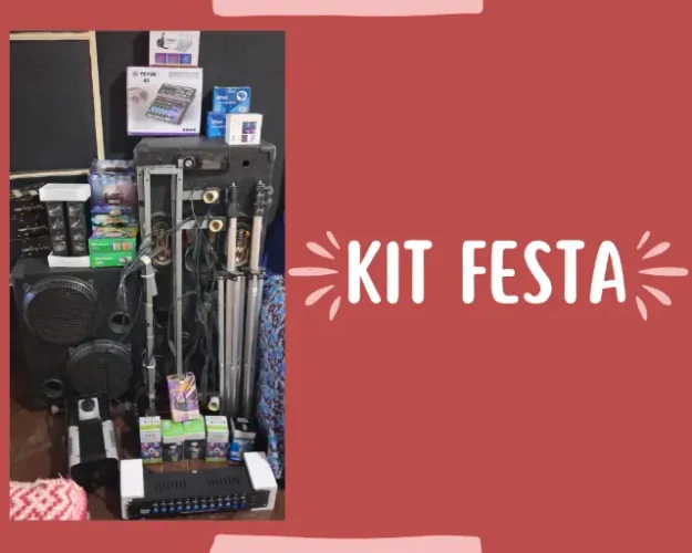 ? KIT FESTA COMPLETO - SOM + ILUMINAÇÃO + ESTRUTURA ?