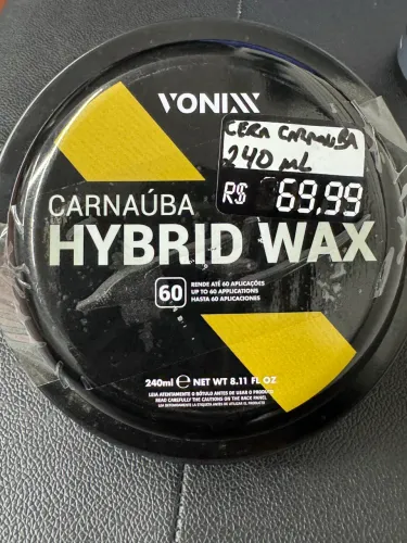 Vonixx cera de carnaúba híbrid wax com 240ml na oferta só 59,00