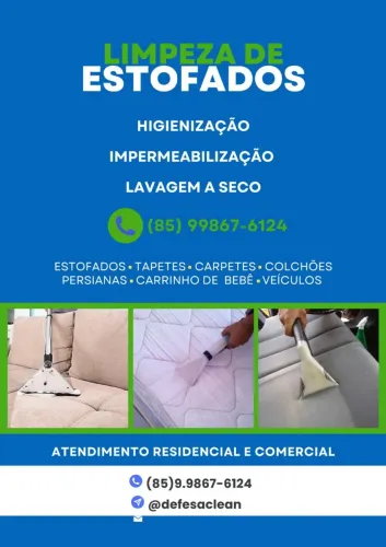  higiênização de estofados em geral, atendimento em fortaleza e região metropolitana 