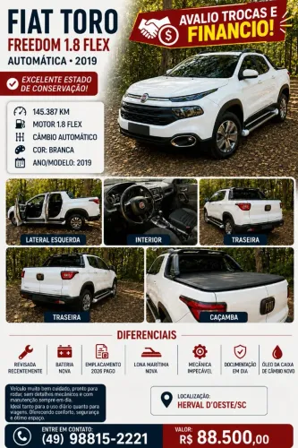 Fiat Toro Freedom 1.8 16V Flex Aut. 2019