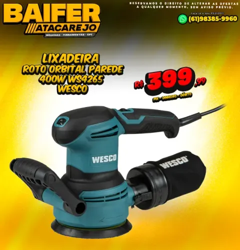 Lixadeira Roto Orbital parede 400W WS4265 Wesco