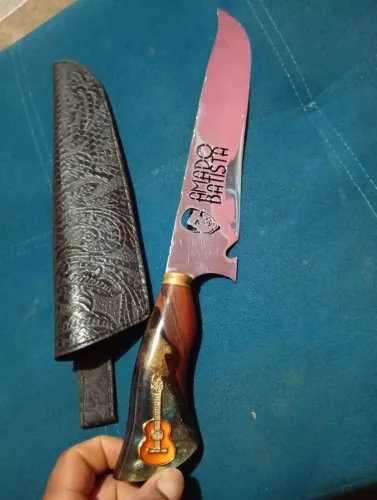 Faca para churrasco inox artesanal amado batista