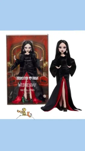 Encomenda Boneca Monster high Morticia Addams Wandinha Wednesday