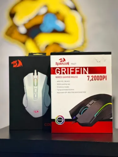 MOUSE REDRAGON GRIFFIN PRETO/BRANCO - NOVO LACRADO - SOMOS LOJA - TEMOS GARANTIA