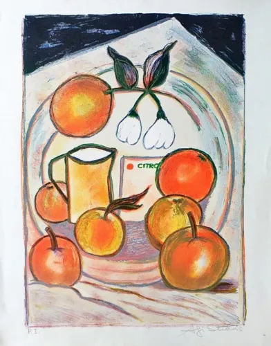 Gravura original de Agi Straus, assinada e numerada a mão pela artista, litografia P.A. de