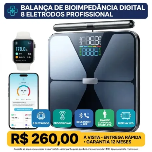 Balança De Bioimpedância Digital 8 Eletrodos Profissional