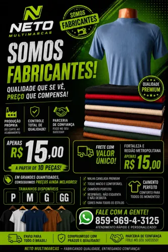 ? DIRETO DA FÁBRICA | CAMISA CANELADA R$15 | ATACADO | ? *