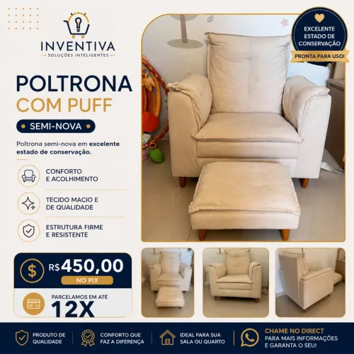 Berço e poltrona semi novos