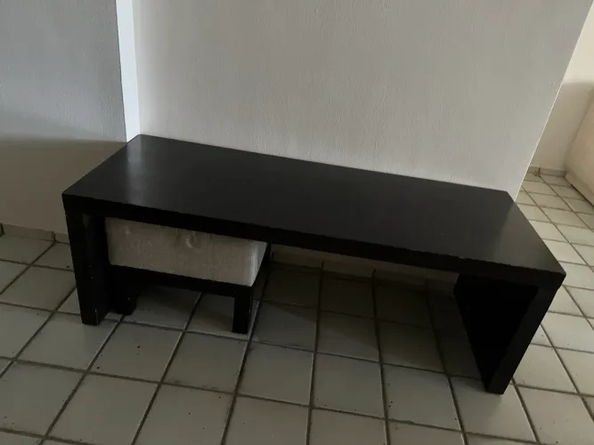 Aparador/Banco Saccaro Original com 2 Puffs - Design de Alto Padrão