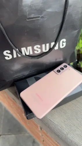 A 21 Samsung 128 gb rosa perolado com a caixa e sacola da compra