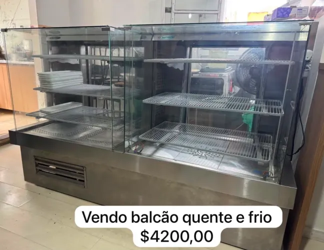 Balcão quente frio de inox