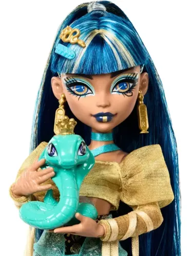 Boneca Cleo De Nile De Monster High Com Blusa Dourada E Saia
