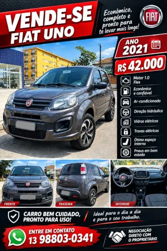 Fiat Uno Attractive 1.0 EVO Fire Flex 8V 5P 2021