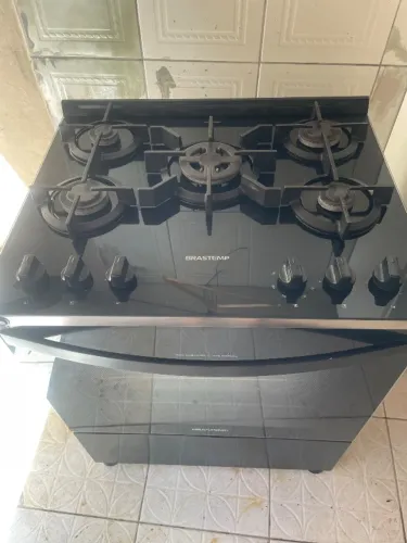Fogão Brastemp 5 Bocas com Mesa de Vidro Eclipse Collection e Turbo Cham