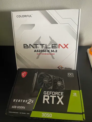 Kit Upgrade Gamer: MSI RTX 3050 6GB (Na Garantia) + Placa Mãe Colorful A520M-K M.2