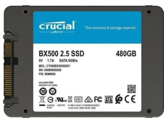 SSD SATA 480GB CRUCIAL