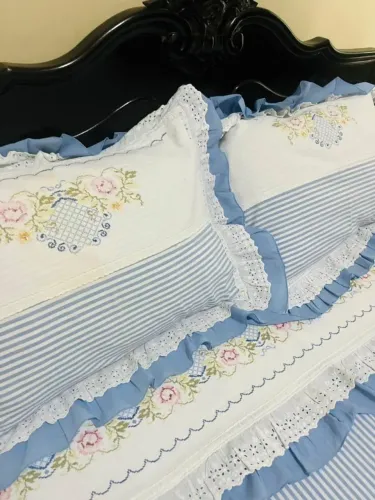 Lençol de cama - Viras Bordadas