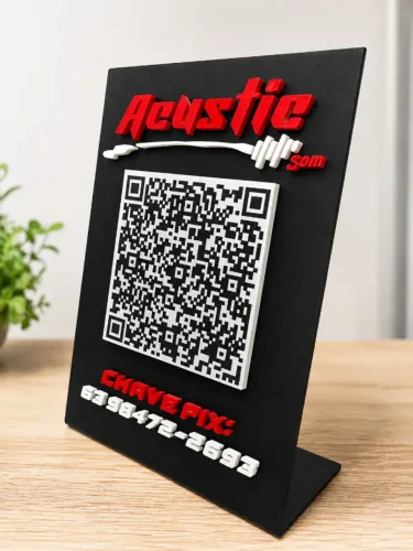 Plaquinha Personalizada 3D para Empresas - QR Code + PIX