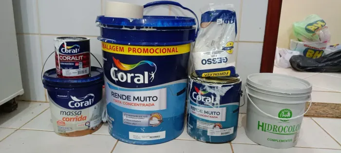Kit pintura tintas branco gelo massa