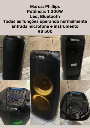 Caixa de som Philips semi nova