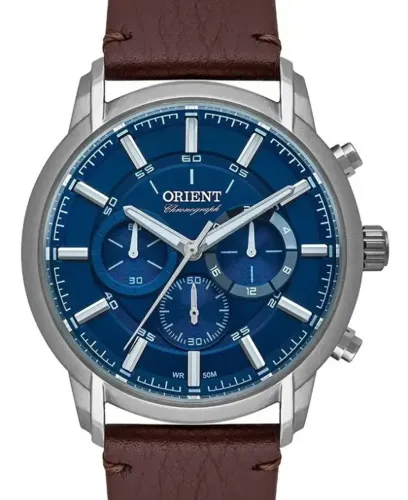 Relógio Orient Masculino Cronografo Couro Mbscc055 D1nx