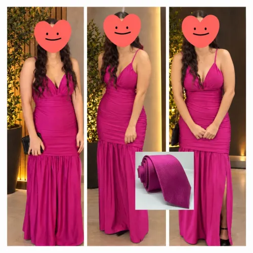 Vestido de festa cor Fúcsia - Paula Faria