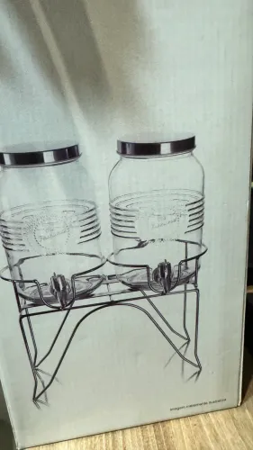 Suqueira de vidro com suporte 3 litros 