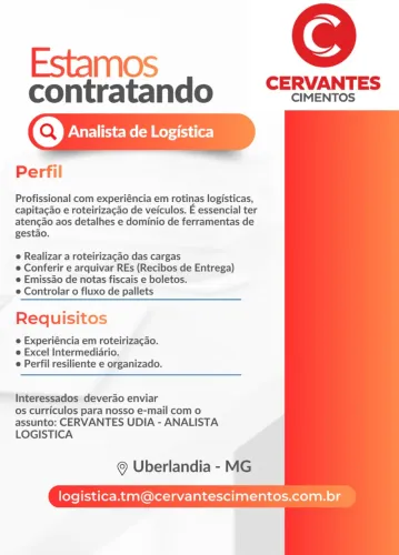Vaga analista de logística
