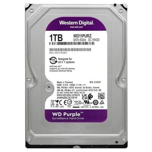 HD WD Purple 1TB WD11PURZ e 2TB WD23PURZ - DVR/NVR Câmeras - Recond.