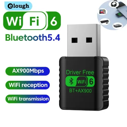 Adaptador USB Wi-Fi 6 AX900 + Bluetooth 5.4 Dual Band
