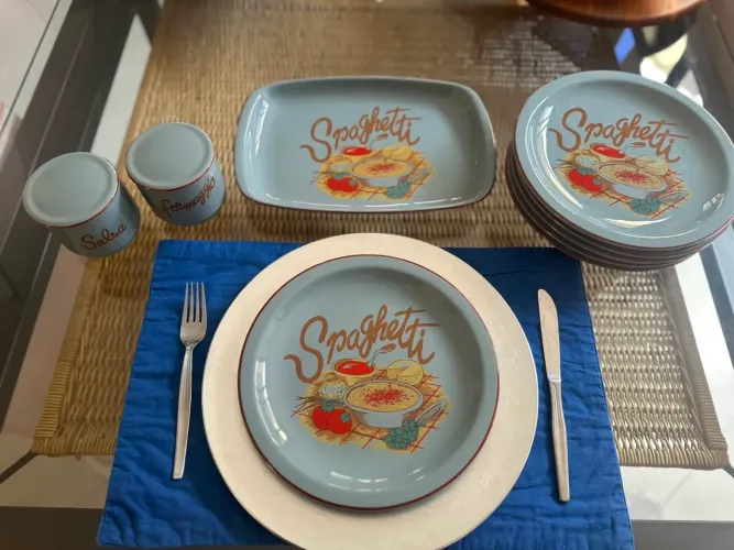 Conjunto Pratos Spaguetti 9 peças