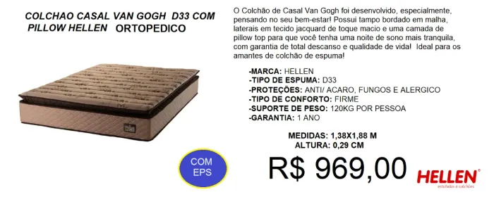 Colchão - casal - espuma - compre hoje e receba em até 72 horas