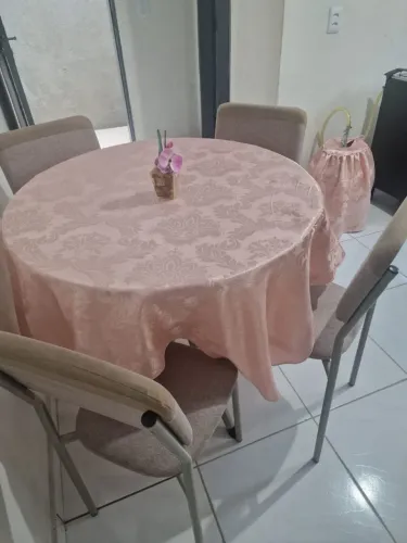 Conj capas de mesa + botijão de gás + toalha de geladeira 