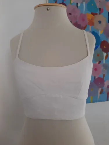 Top cropped off White animale blusa verão viagem férias jeans 