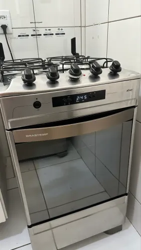Fogão inox Brastemp 4 bocas 2 sendo Max