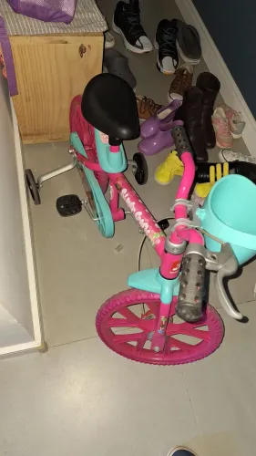 Bicicleta aro 14 Bandeirantes Rosa Menina