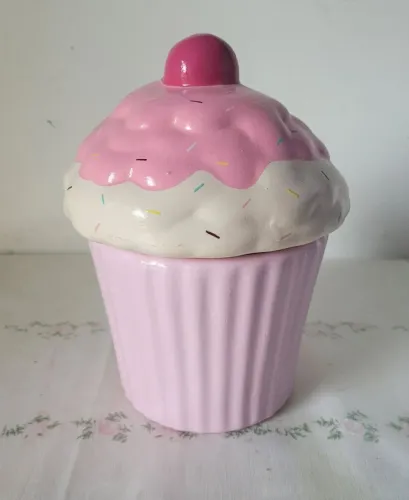 Pote cupcake em cerâmica