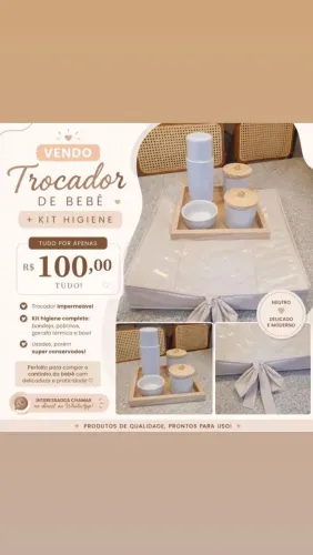 Kit higiene bebê mais trocador 