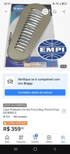 Capa protecao polia fusca buggy