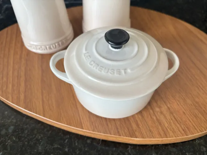 Mini Cocotte Cerâmica Branco 250ml 10cm Le Creuset-NOVO