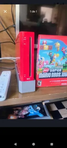 Nintendo wii vermelho 1 controle 1 jogo