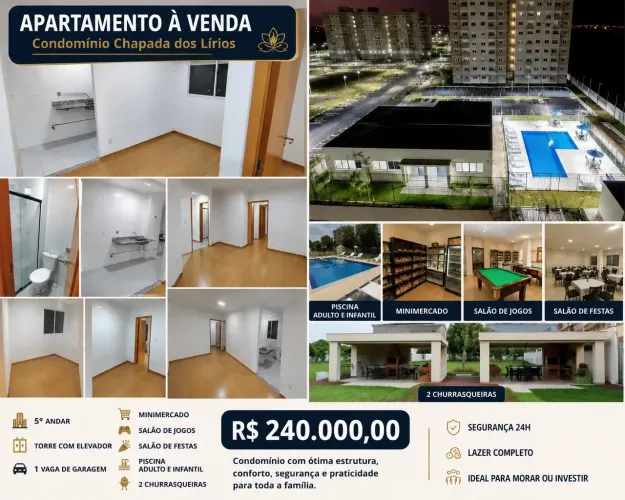 APARTAMENTO À VENDA  CONDOMÍNIO CHAPADA DOS LÍRIOS | MORADA DO OURO  CUIABÁ/MT