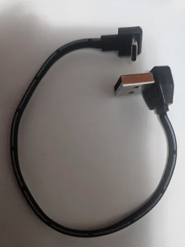 cabo flexível USB 90° macho x miniUSB C 90° macho 21 cm