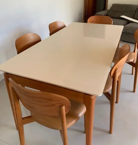 Mesa Alto Padrão com 6 Cadeiras de Tauari NOVO