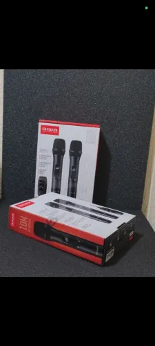 Microfone sem fio Aiwa Wireless 2 Mic P10 na cor preta Ultimas unidades
