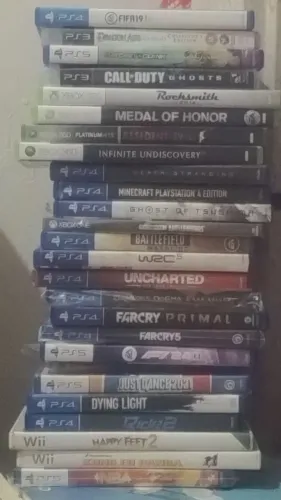 Jogos de vídeo games mídias físicas